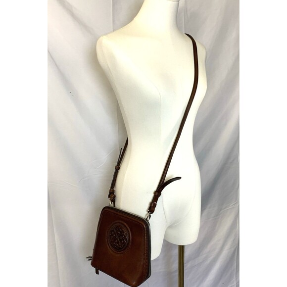 Rare BRIGHTON Ferrara Fina Mini Cross Body BROWN Smooth Leather F958871 - Picture 9 of 16